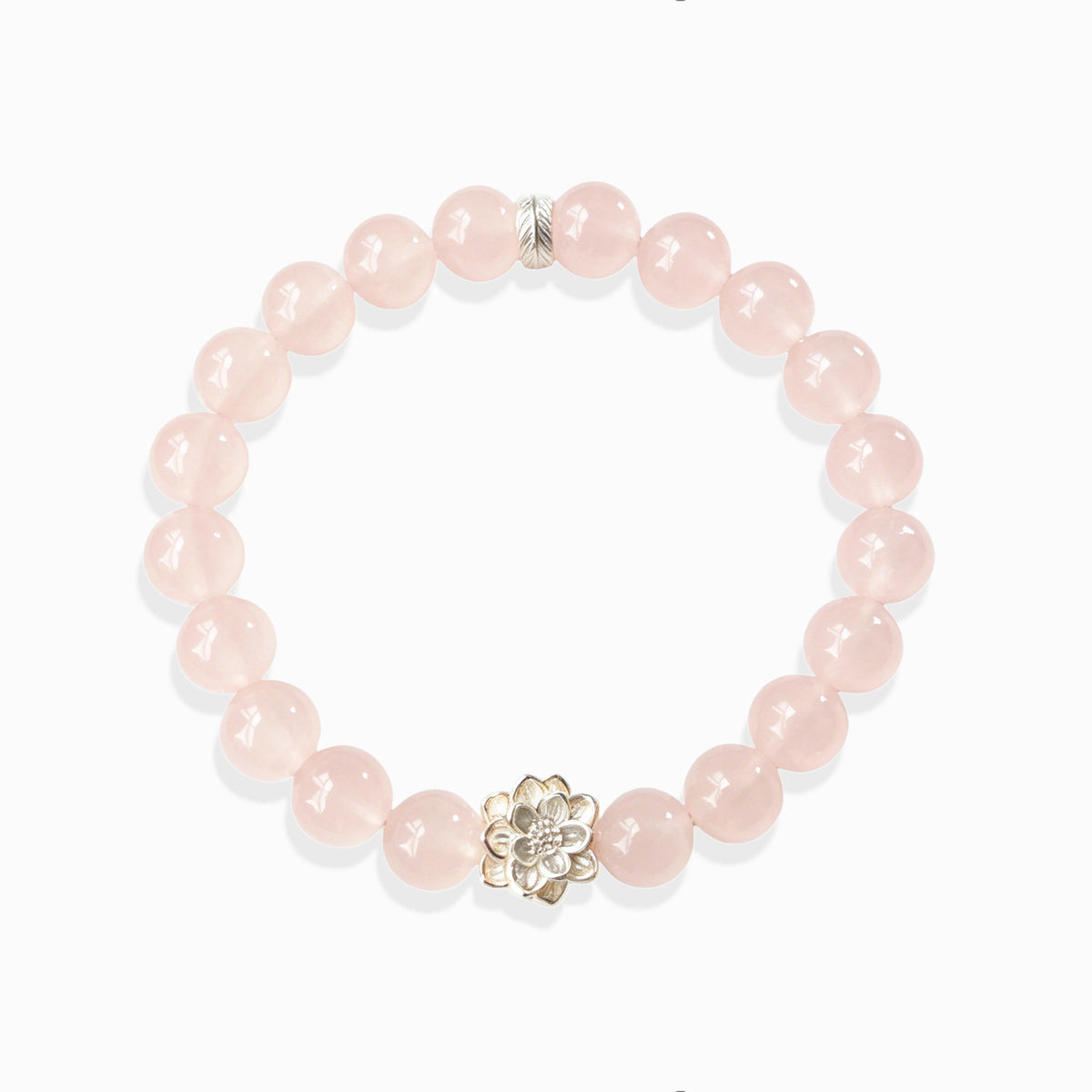 Lotus Emotion Renewal Rose Quartz Bracelet | Floral Healing