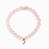 Rose Quartz Crescent Moon Charm Bracelet