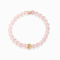 Self-Love Lunar Mantra Rose Quartz Bracelet, natural rose quartz bracelet with crescent moon and mantra bead.