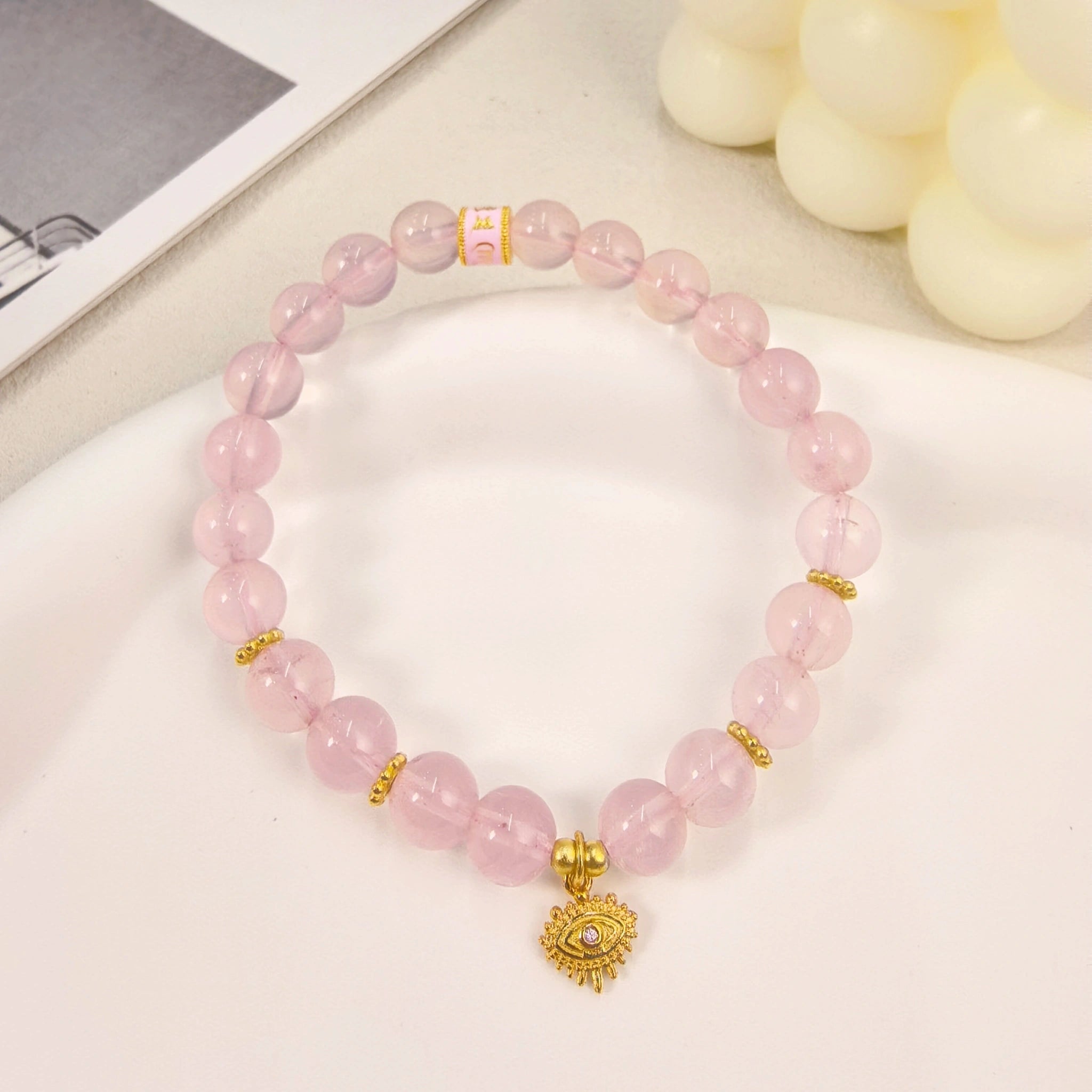 Pink Aura Evil Eye Bracelet